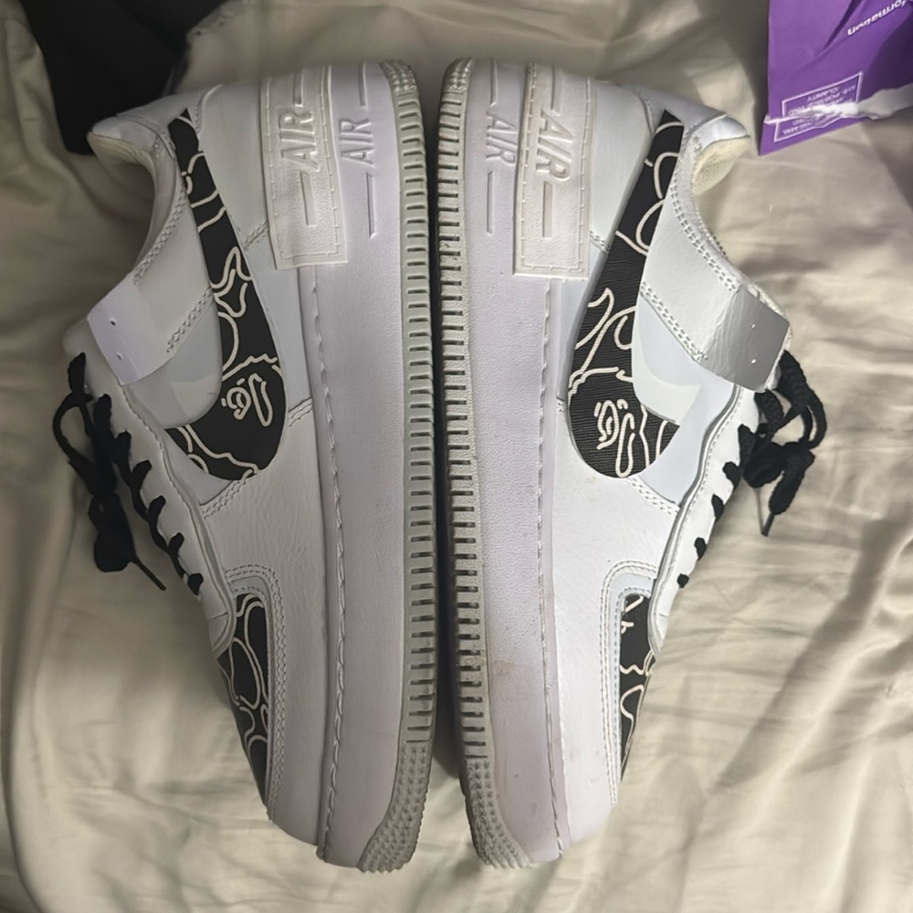 Nike Air Force 1 Shadow Custom bathing ape black/white bape fabric. Men’s 9.5